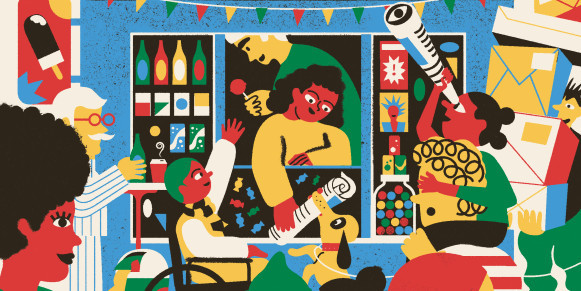Illustration einer Kiosksituation