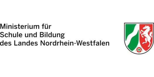 Logo und Schriftmarke des Ministeriums für Schule und Bildung des Landes Nordrhein-Westfalen.