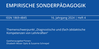 Cover des 16. Jahrgangs, Heft 4, 2024 der Zeitschrift Empirische Sonderpädagogik.